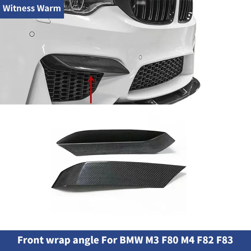 

Передний спойлер, противотуманная фара, Накладка для BMW F80 M3 F82 F83 M4 Sedan Coupe 2014-2019, карбоновые разветвители для переднего бампера автомобиля