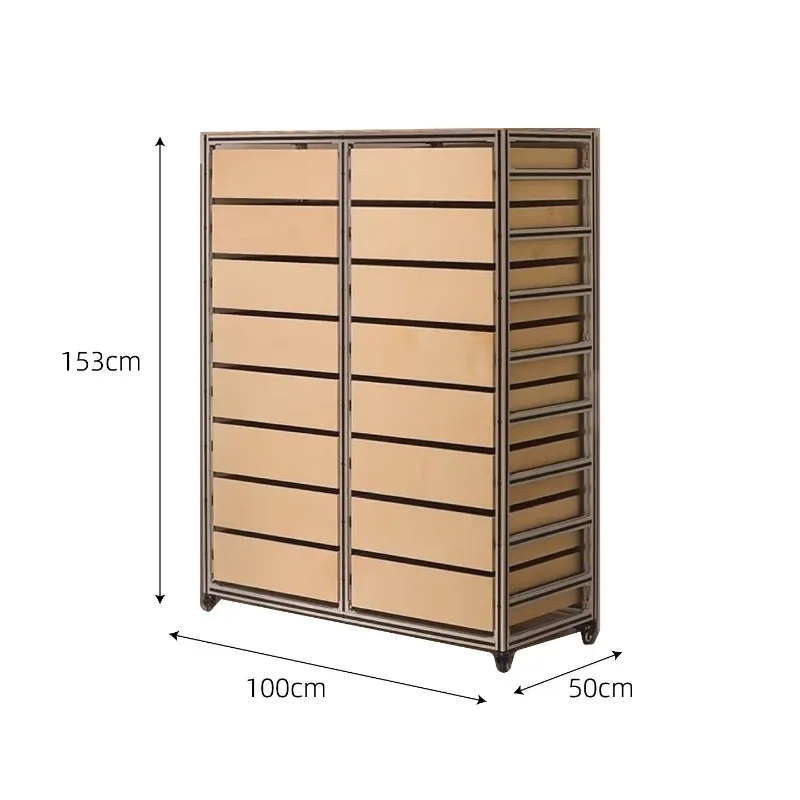 Aluminum profile drawer file cabinet, birch ocean board, multi-functional storage cabinet
