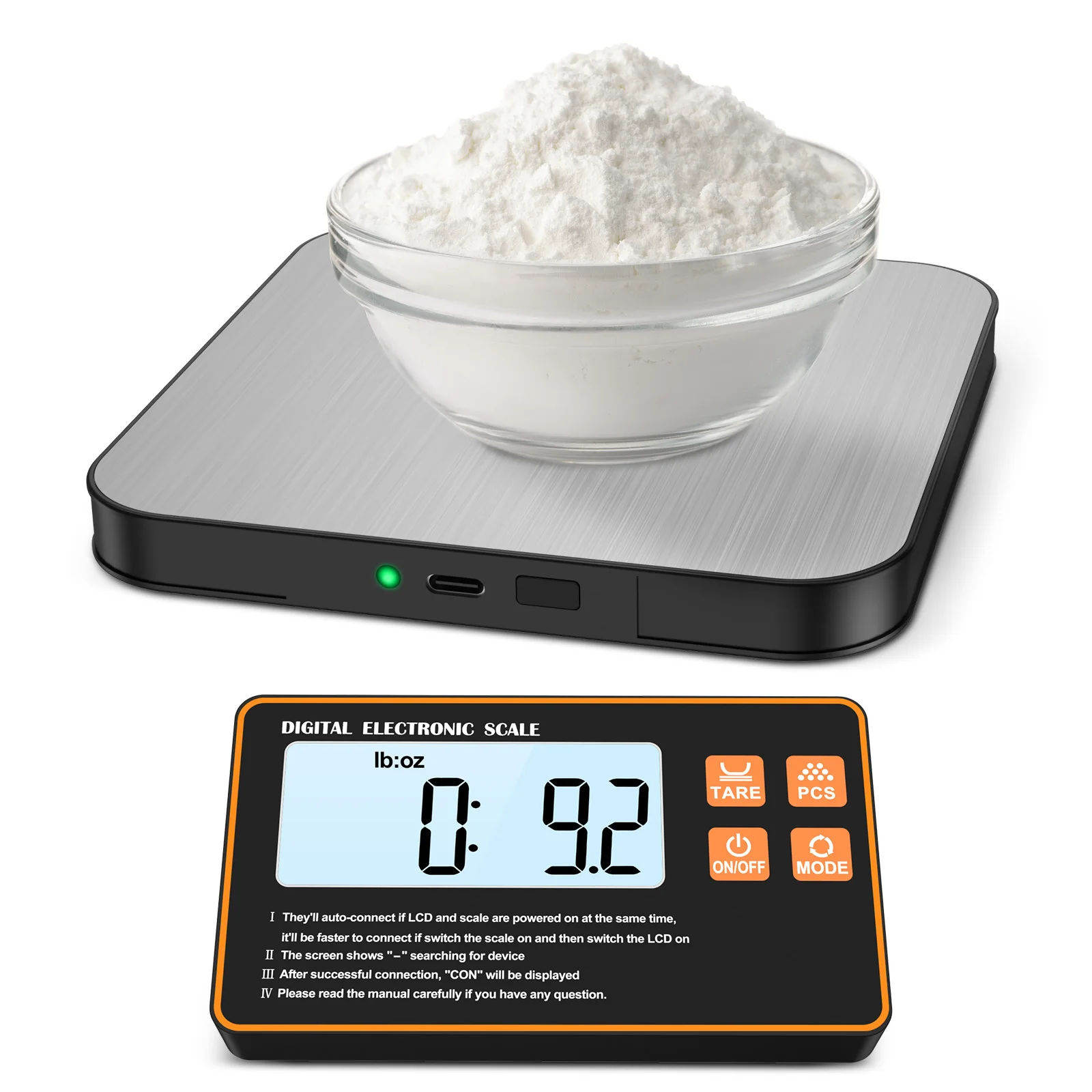 

FOR 15KG Wireless Magnetic Digital Kitchen Scale with Remote LCD Display Split-Designed Food Scale for Baking Cooking Meal Prep