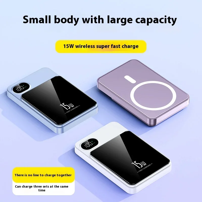 

10000mAh Magnetic Portable Power Bank 15W Wireless 22.5W Fast Charger Rechargeabl Battery External for Samsung Xiaomi New