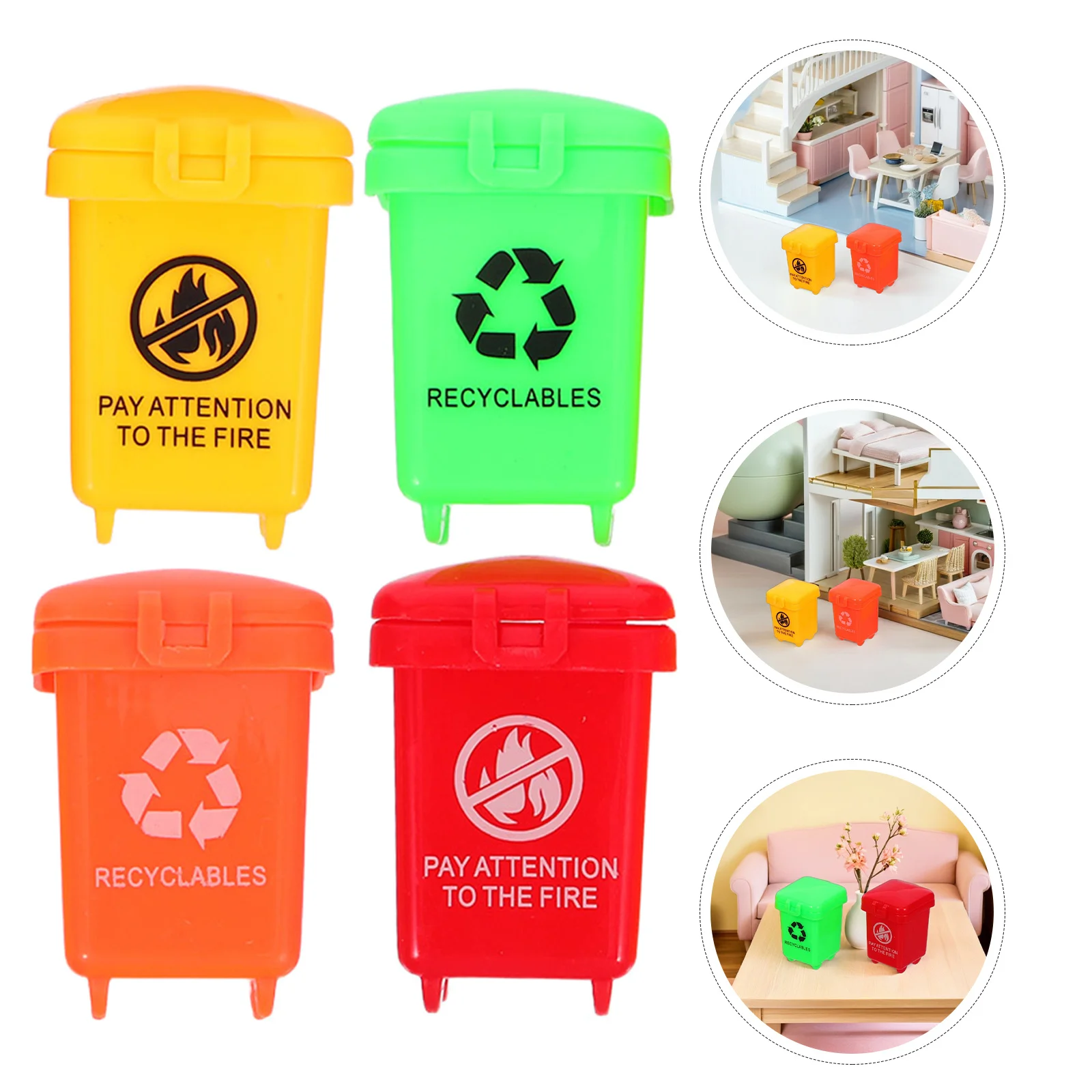 

40Pcs Mini Trash Can Realistic Tiny Garbage Bin Preschool Sorting Educational Recycling Role Playroom Organizer
