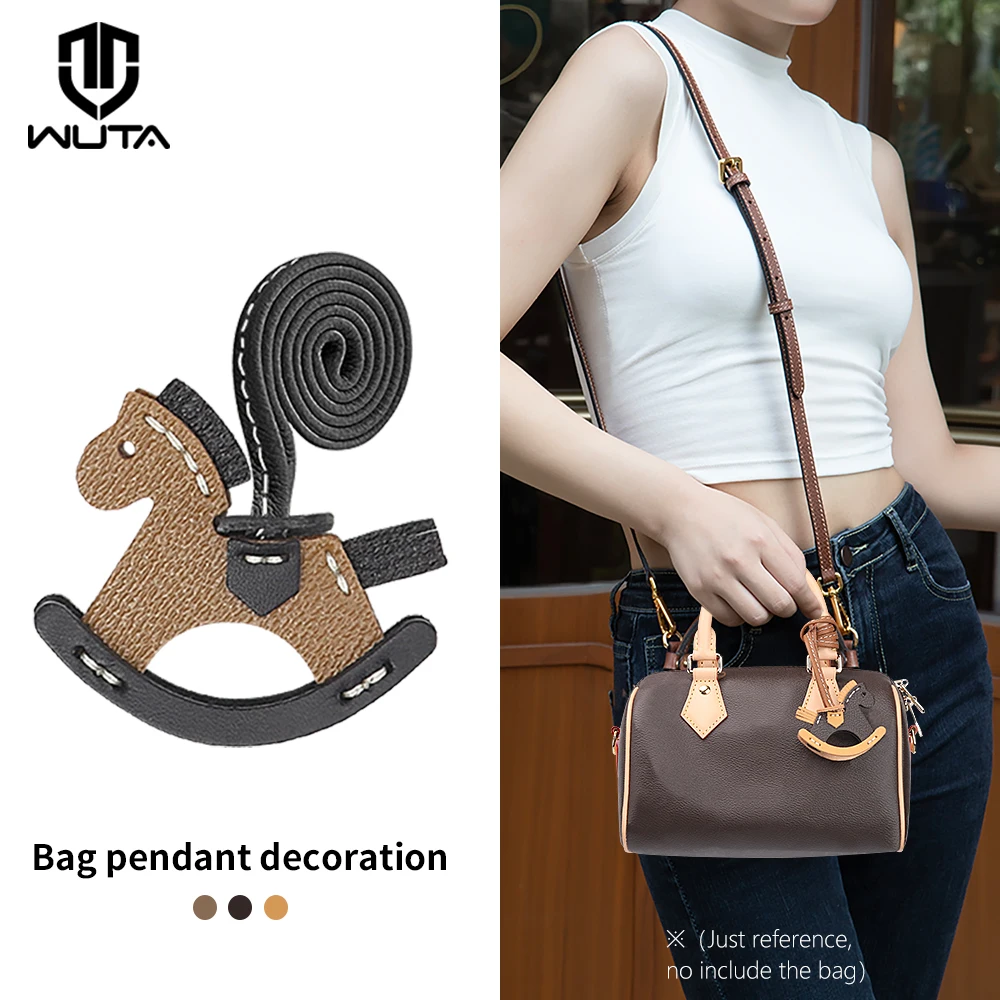 

WUTA Genuine Leather Bag Charm Lanyard Horse Pendant for LV Bag Hanging Ornament Keychain Gift Decoration DIY Bag Accessories