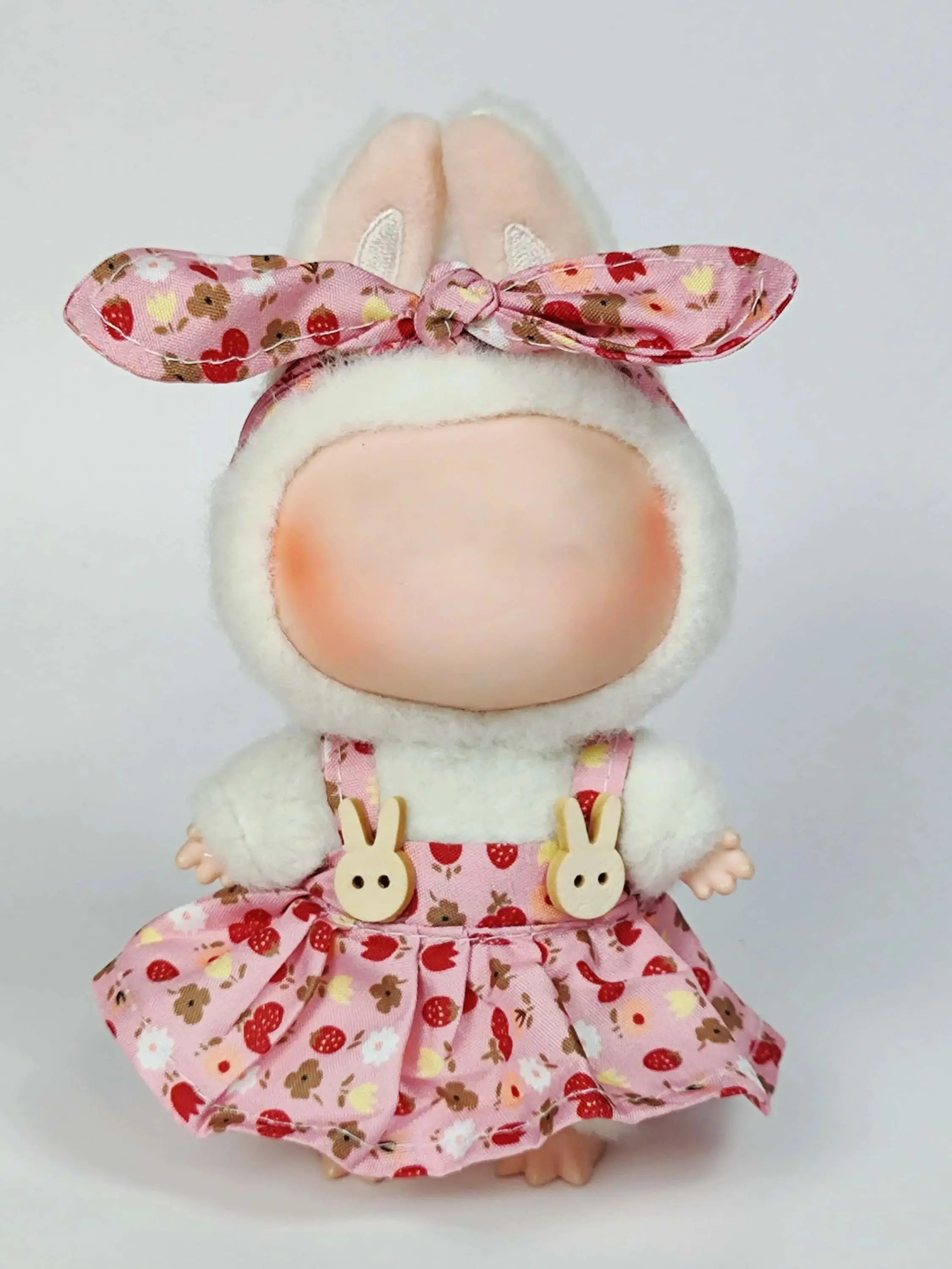 17 см boneca de pelúcia Labubu roupas acessórios Calças saias bonito Makanan boneca подвеска vestido Fiskad