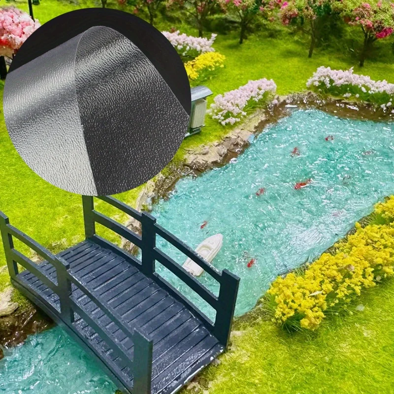 3 Stück Sandtisch-Baumodellmaterial, transparentes Wassermusterpapier, Landschafts-Wasserspiel-Papier – Detail 5