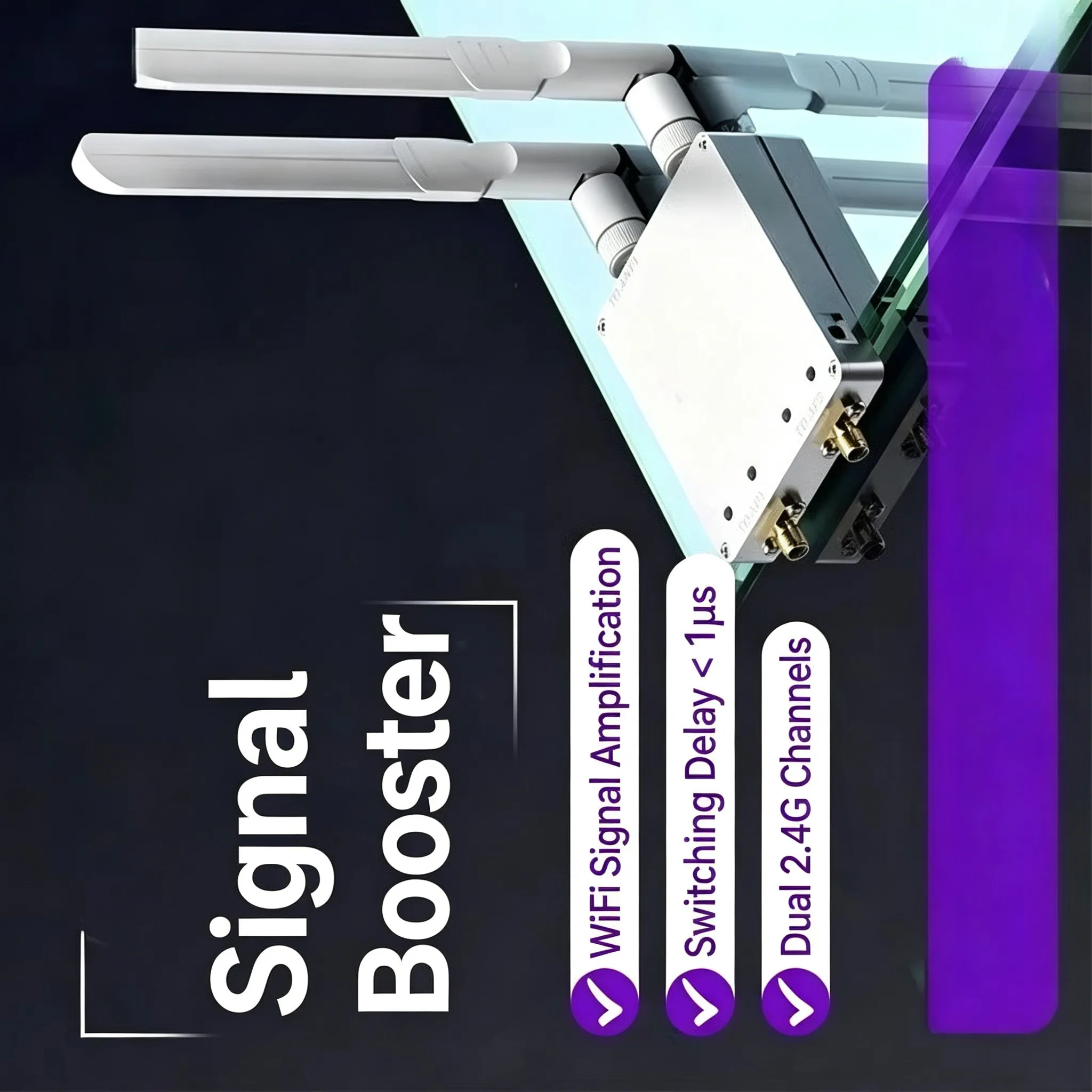 Bidirectional Transmit Receive Dual Band Power Amplifier 2.4GHz 5.8GHz Dual Channel Signal Booster for FPV Drone Wireless Device