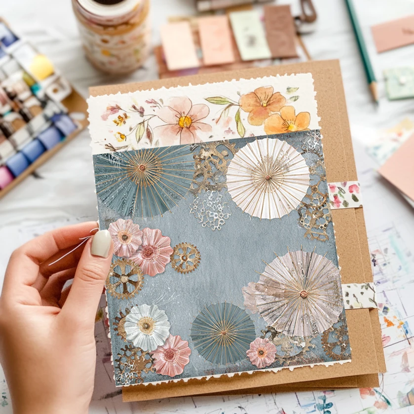 Paket Kertas Origami & Scrapbooking 6x6 inci (36 Lembar): Desain Kartu Pos Retro untuk Scrapbooking, Kartu DIY & Hiasan Jurnal