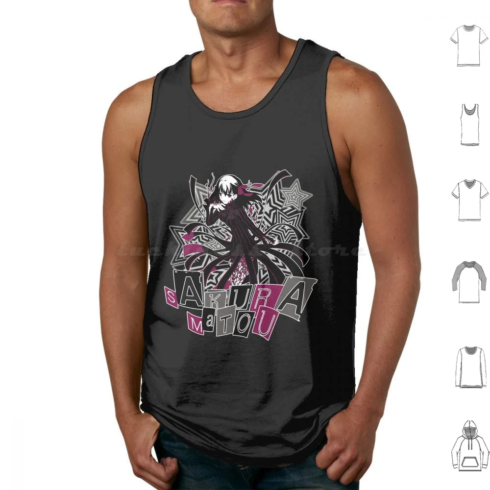 Sakura Matou-Persona Version Tank Tops Print Cotton Fat Stay Night Fsn Fate Grand Order Fgo Sakura Matou Dark Sakura