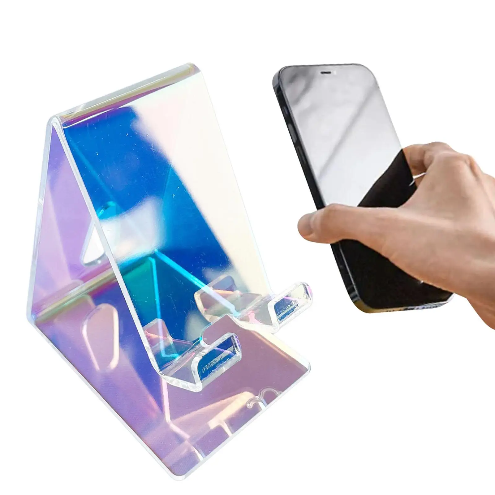 Colorful Acrylic Phone Stand Holder Easy to Use Practical Simple Accessories for Kitchen Books Dining Table Bedside Table Office