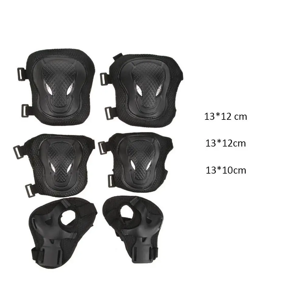 6PCS/Set Elbow Wrist Knee Pad Protective Gear Set Sturdy Plastic PE Shell Protection Gear For Outdoor Skate Roller Cycling Bike