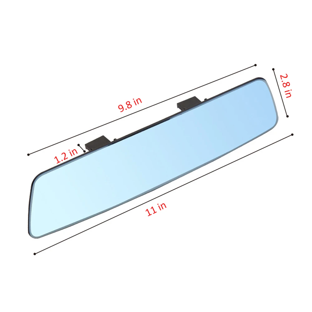 Wide Angle Rear view Mirror Universal Curve Convex Rear View Mirror, Clip on Car Rearview Anti-glare Blue Mirror Panoramic for S