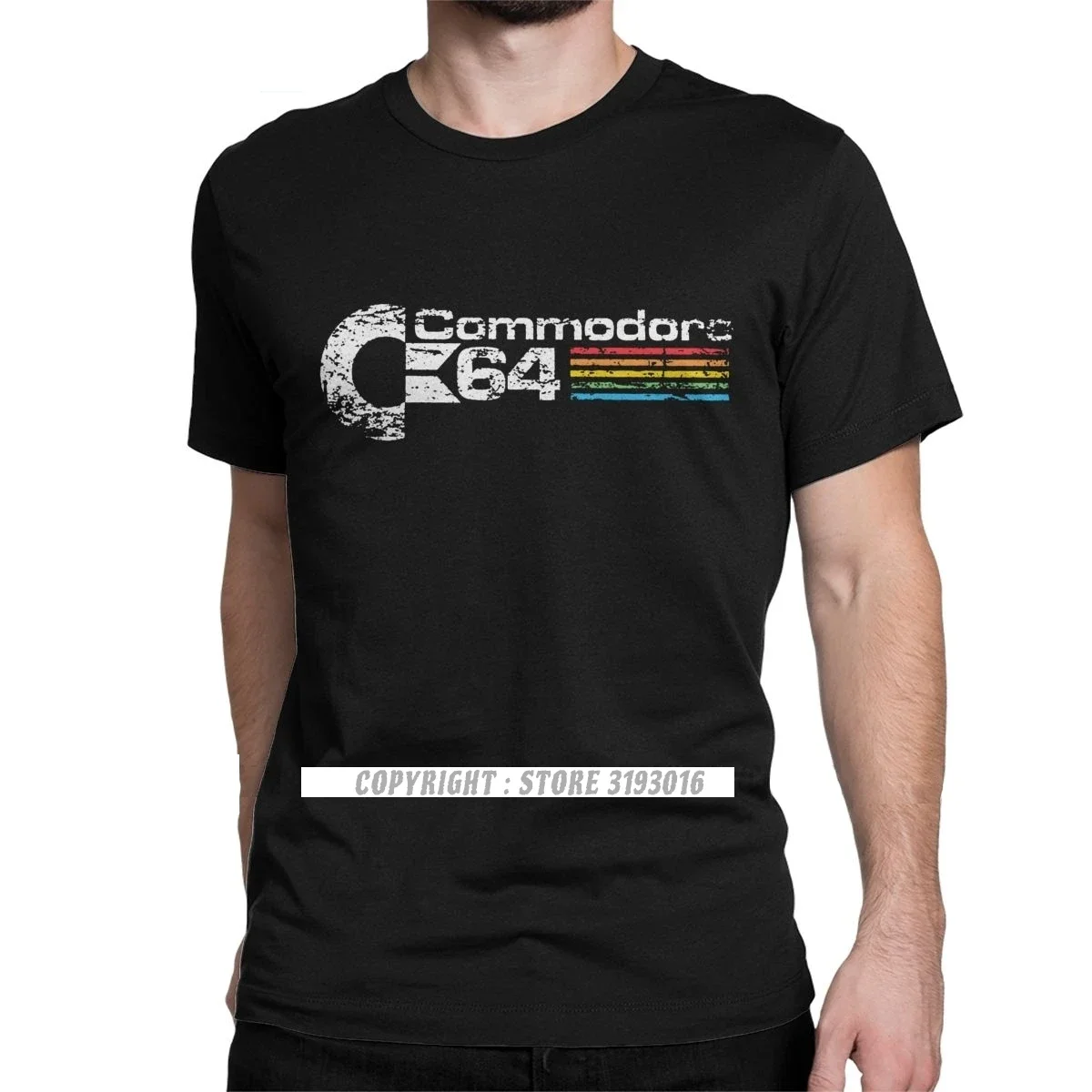 Retro Commodore 64 Tops T Shirt New Pure Cotton Tees Camisas C64 Amiga Computer Geek Nerd 3D Tshirts O Neck Tops & Tees