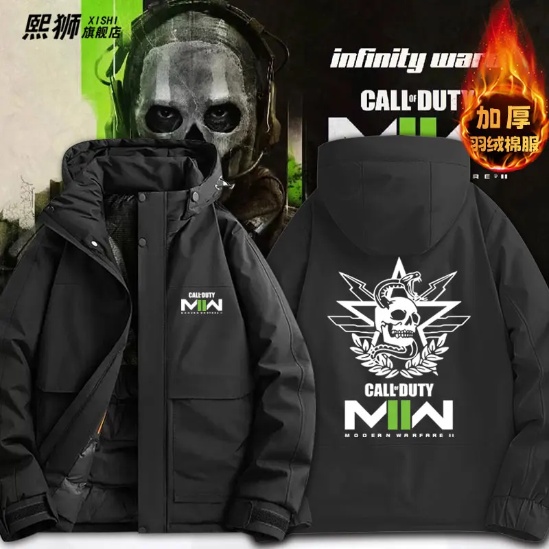 

Thickened Cotton Jacket Modern War 2 Special Forces Call Winter Warm Outerwear Unisex Youth Casual Long Sleeve Hooded Zipper