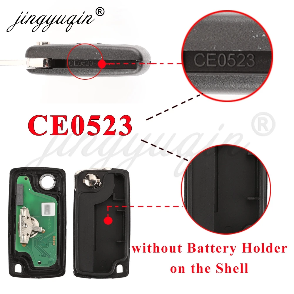 Klappbarer Fernbedienungs-Autoschlüssel 433MHz ID46 für Citroen C1 C2 C3 C4 C5 Berlingo Picasso Peugeot 207 307 308 408 RCZ Fiat CE0536 CE0523 2/3BT – Detail 5
