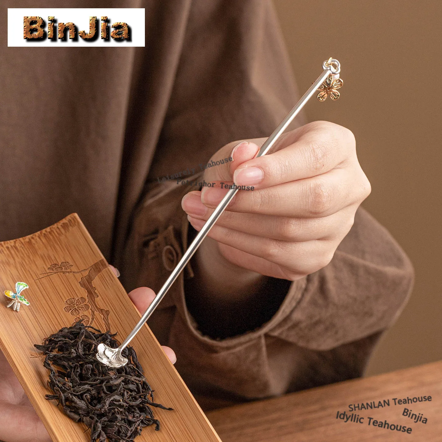 Zen Ginkgo Tea Scoop Five-star Petal Pendant Chahe Boutique Alloy Appreciation Ladle Tea Ceremony Accessories Decoration Gifts