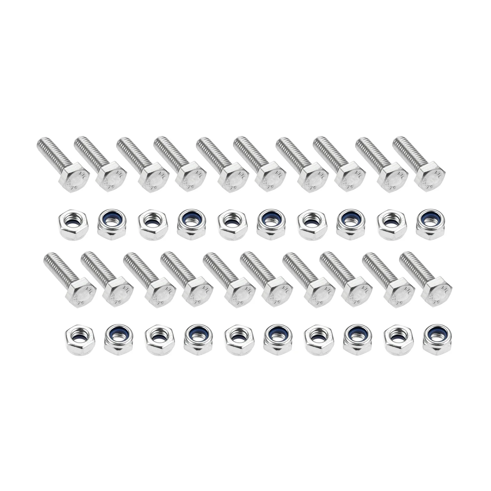 20 Sets Replacement for Auger Shear Pin Bolts and Locking Nuts Stainless Fits for Snow Blower HS1132 HS928 HS828 HS724 HS624