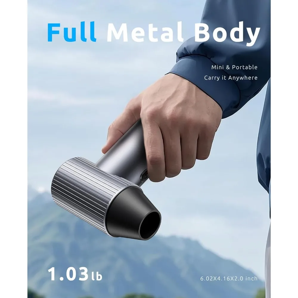 Цельнометаллический струйный сухой мини-вентилятор — электрическая воздушная тряпка 300 000 об/мин — перезаряжаемая воздуходувка сжатого воздуха — мощная воздушная тряпка