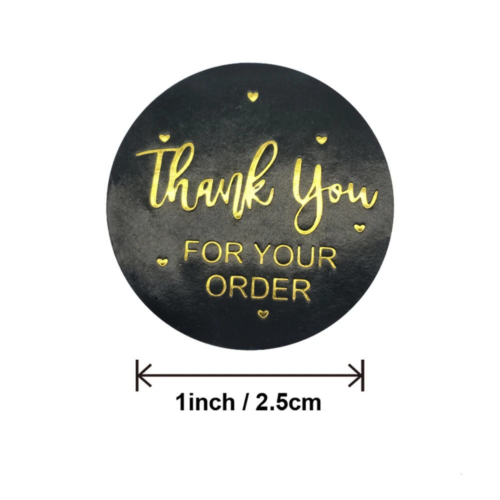 50-500pcs Round Gold Stamping Thank You Stickers Seal Labels Cute Gift Decorative Sticker For Business Package Envelope Sticker