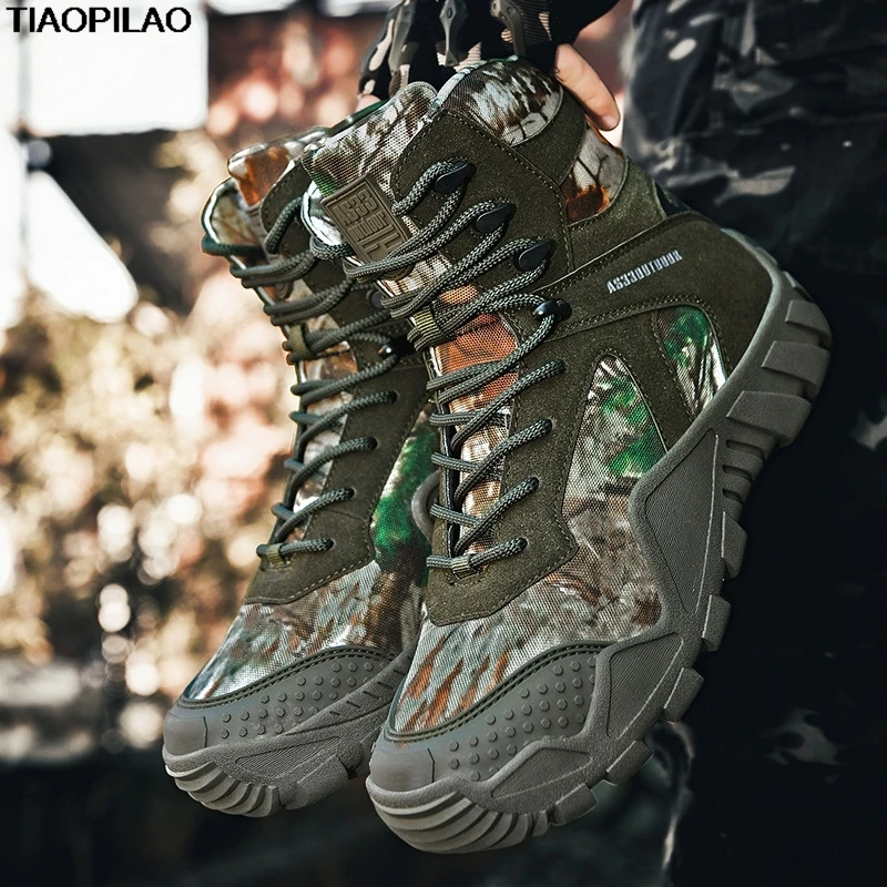 

Outdoor Hiking Men's Combat Boots Field Training Camouflage Male Hiking Boots Autumn Winter High-quality Handmade Boys' Boots