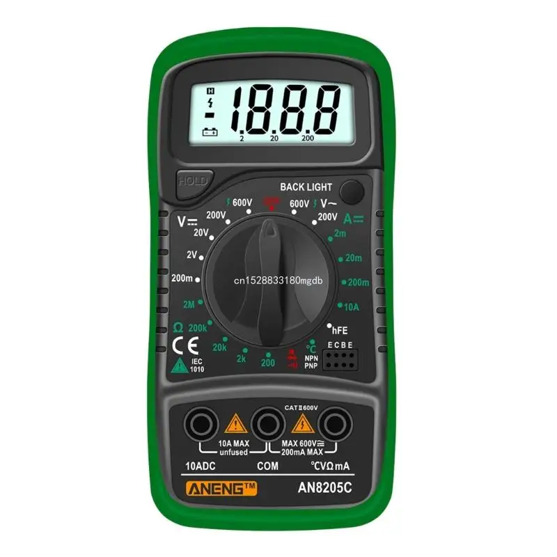 

ANENG-AN8205C Digital Multimeter with LCD Backlight Handheld Ammeter Ohm Tester Meter Diode-Audion Dropship