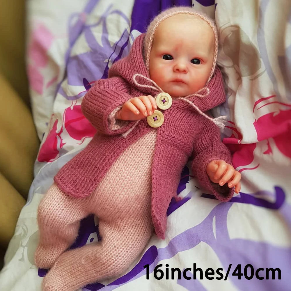 16 Inch/40cm Lifelike Reborn Baby Doll - 3D Hand Painted Cute Newborn Doll Gift Birthday Gift Christmas Gift