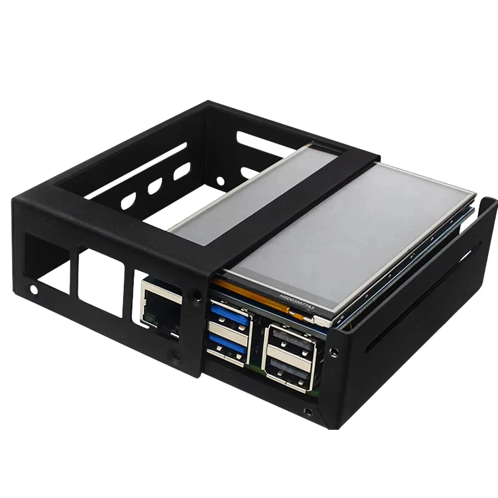 Raspberry Pi 5 Metal Case 3.5Inch Touch Screen Protective Shell Support Install Cooling Fan Heat Sink for Raspberry Pi 5