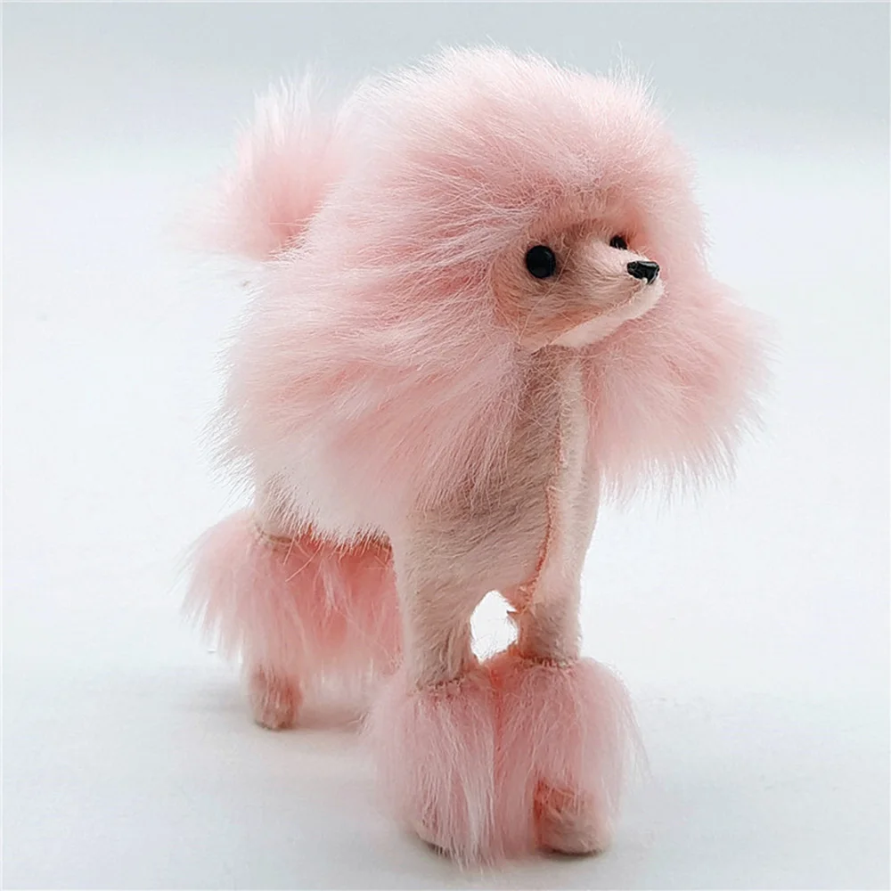 Mini Stuffed Animals Poodles Simulation  Models Pet Ornaments