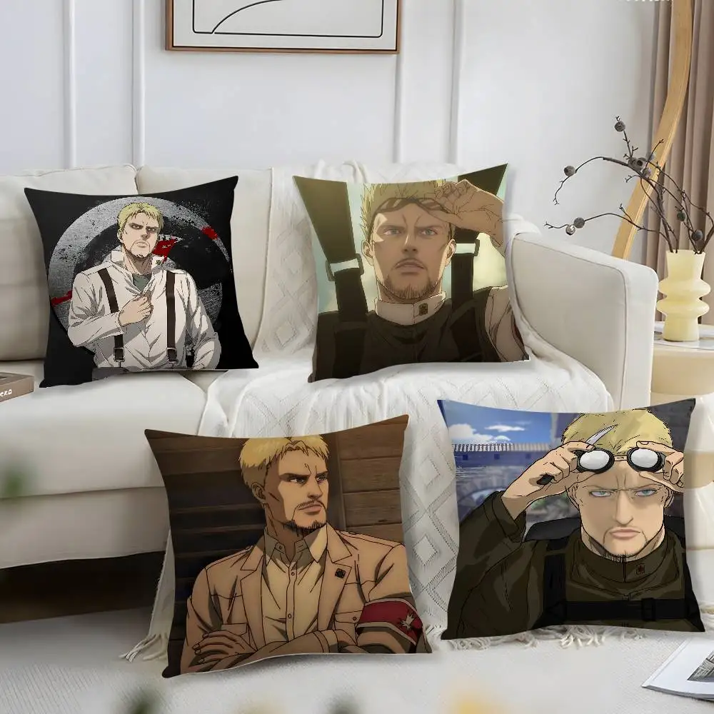 Anime R-Reiner BraunS Kissenbezug, kurzer Plüschdruck, Kissenbezug, quadratisch, Dekokissenbezüge, Sofa, Heimdekoration