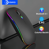 Dual Mode Bluetooth 5.1 Mouse 2.4G Wireless Mouse 1600DPI Gaming Mouse Rechargeable Silent Mouse RGB Backlit Mice for PC Laptop