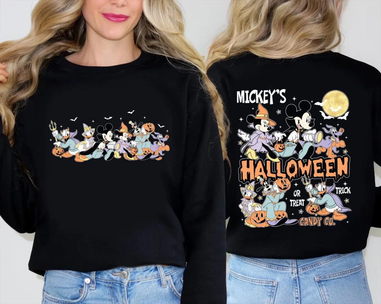 เสื้อฮู้ดลายมิกกี้และผองเพื่อนสำหรับวันฮาโลวีน ลายฟักทองดิสนีย์แลนด์ สำหรับเทศกาลฮาโลวีนสุดหลอน