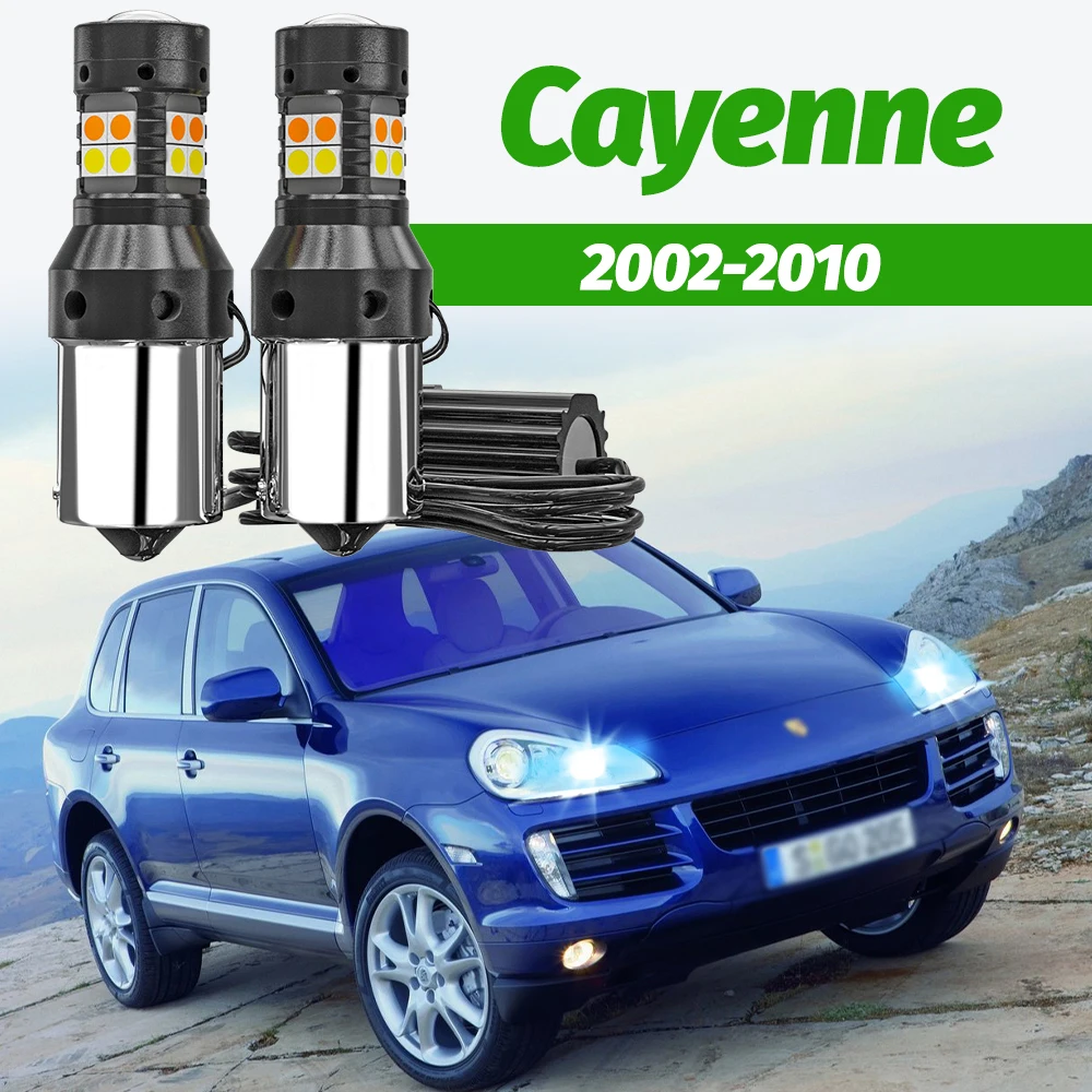 2 Stück Dual-Mode-Blinker + Tagfahrlicht Zubehör LED DRL für Porsche Cayenne 9PA 2002-2010 2003 2004 2005 2006 2007
