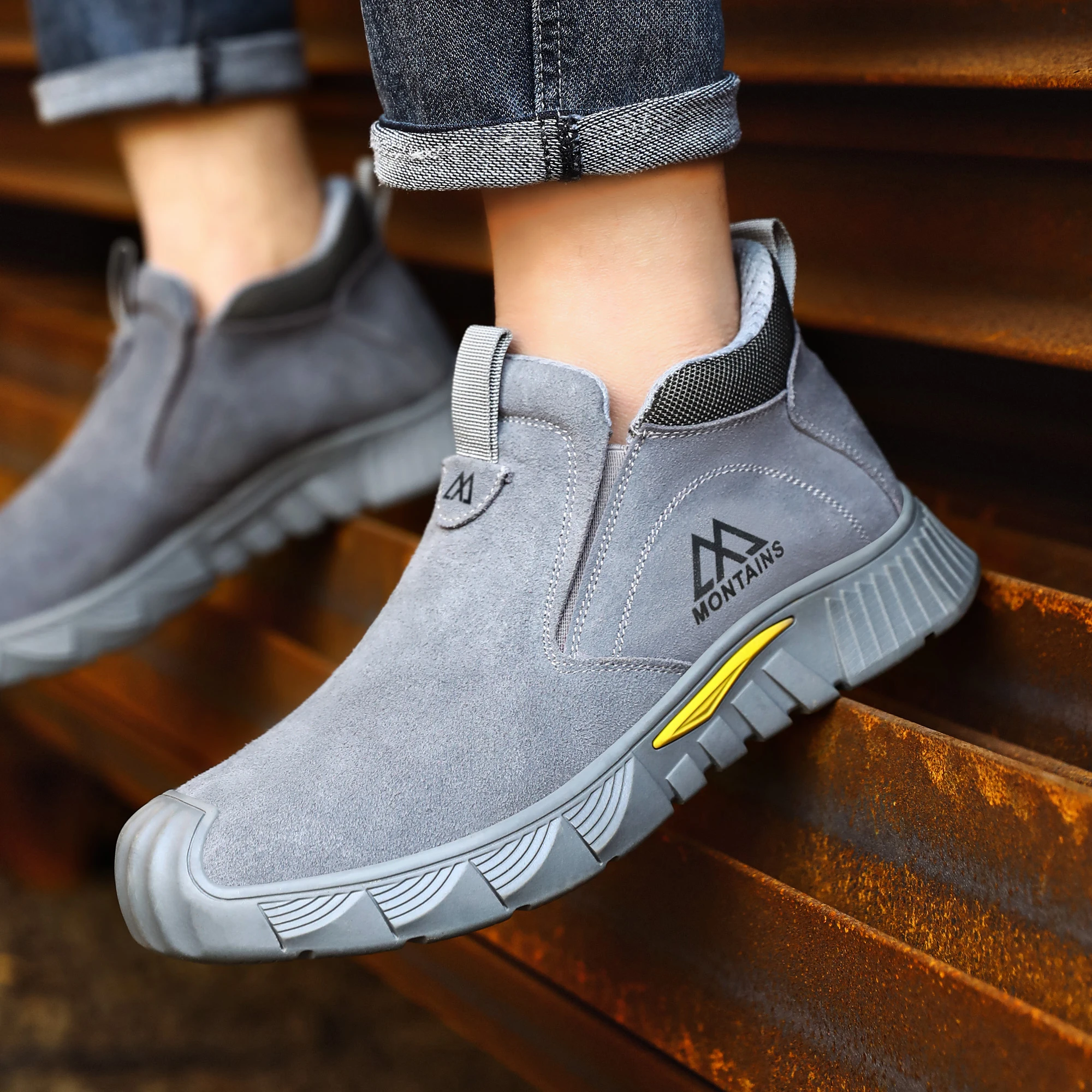 Stoßfeste und durchstichsichere Sicherheitsschuhe für Herren, Stahlkappen-Sicherheitsstiefel, Arbeitsschuhe mit Gummisohle, Herren-Sportschuhe ﻿ – Detail 12