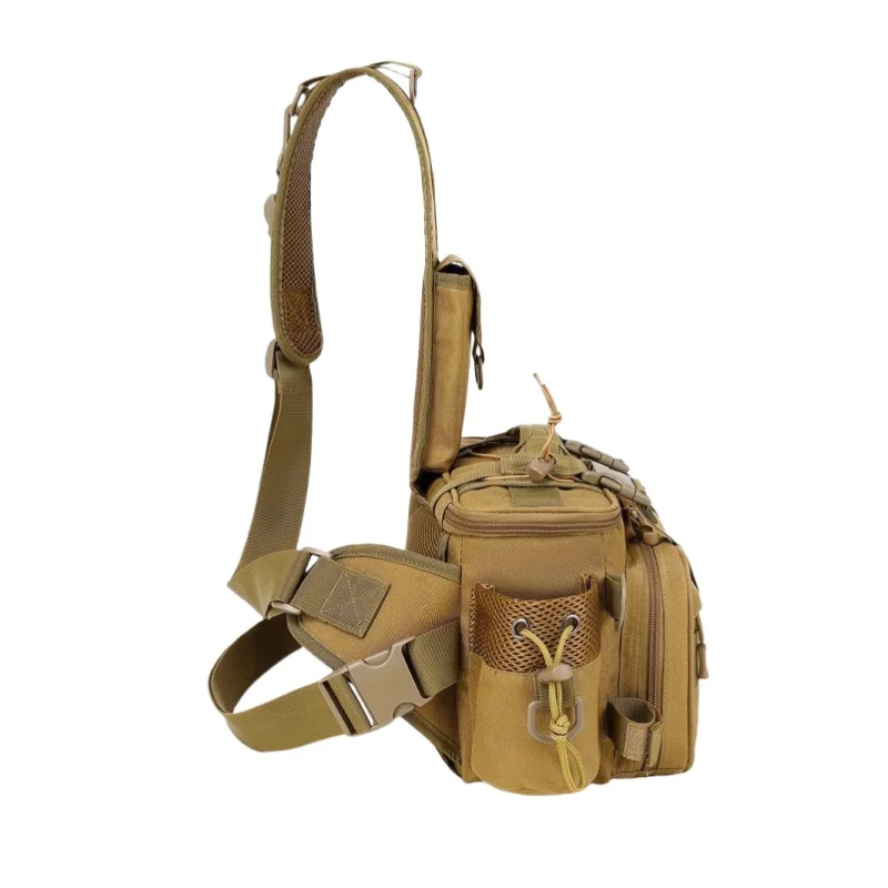 Multi-Functional Tactical Crossbody Roadbag with Insertion Rod Pocket - Large Waist Bag for Outdoor Activities