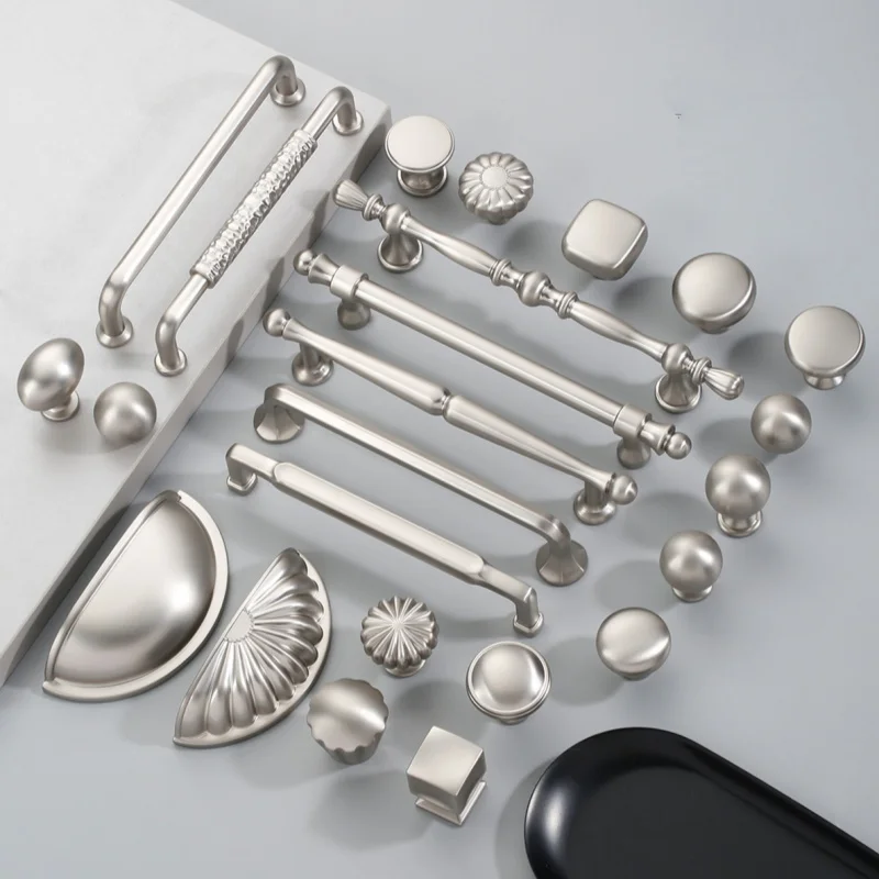 Nickel Brushed Cupboard Handle Kitchen Accessories Drawer Knobs Cabinet Storage Handles Wardrobe Closet Pull Furniture Handles