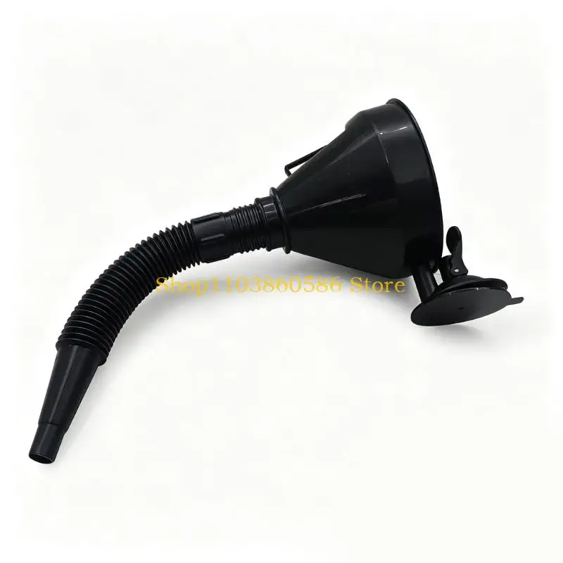 242A Travel Trailer Opening Funnel for Water Refill, Suction Cup Mounted Wide Mouth Funnel with Corrugated Hose for Motorhome