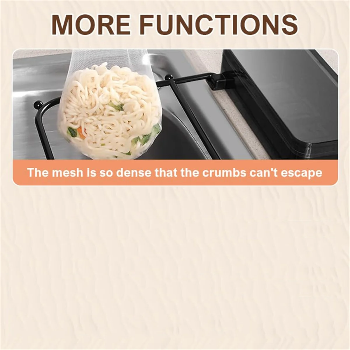 SEMOIC Sink Strainer Foldable Trash Collector with Mesh Bag Suction Cup Sink Drain Strainer Garbage Disposal Filter Bag