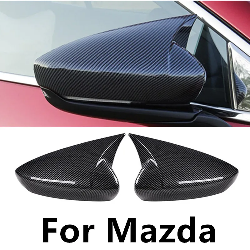 

Car Mirror Decorative Cover Case Trim Shell Housing carbon fiber For Mazda Atenza 2013-2015 2016 2017 2018 2019 Auto Accessories