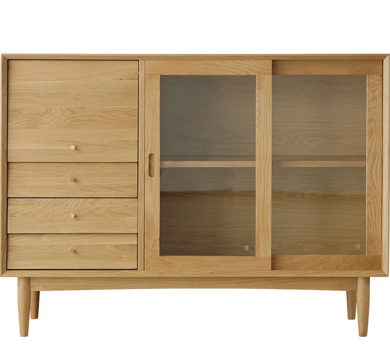 White oak furniture Modern minimalist kitchen lockers Cherry wood