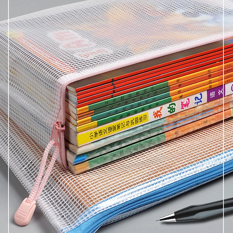 A4 Waterproof Zipper Pouch Clear Document Bag Book File Folders Stationery Pencil Organizers Toiletry bag Cosmetic Storage Bags