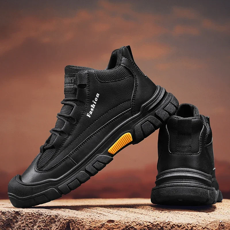 

Men's Shoes Autumn New Black All-match Casual Shoes Outdoor Work Thick-soled Non-slip Wear-resistant Men's Labor Protective Shoe