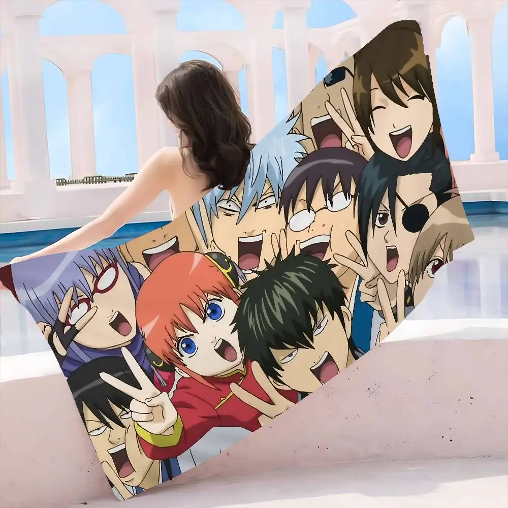 Classic Comedy Anime G-Gintama Bath Towel Microfiber Soft Water Absorbing Breathable For Girl Decorative Cartoon Beach Towel