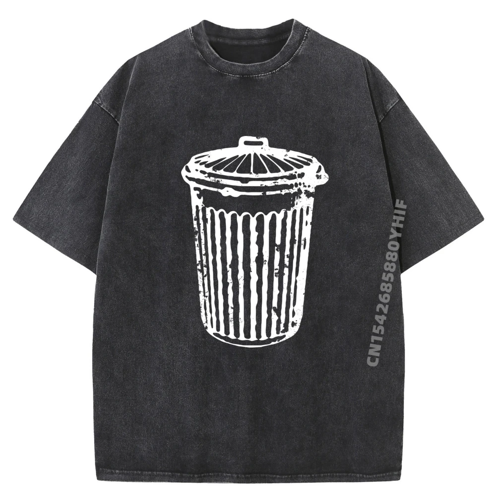 

Fun Trash Can Garbage Day Funny T Shirts Men's Shirts Graphic Tees Mens Minimalist Washed Printed Clothes
