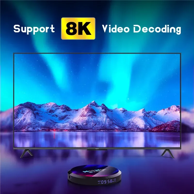 Android 13 TV Box Smart Set-Top Box Support 8K Utral HD 2.4G 5G Dual WiFi 6 IR Receiver Network Media Player for Google YouTube