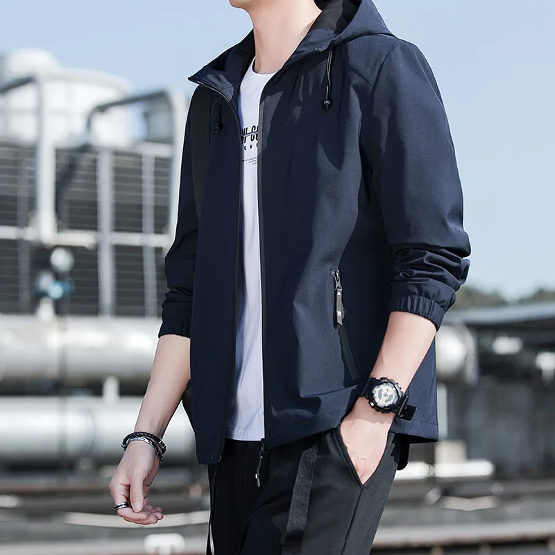 

's Spring Autumn New 's Hooded Coat Korean Style Trendy Fashion Men's Clothing