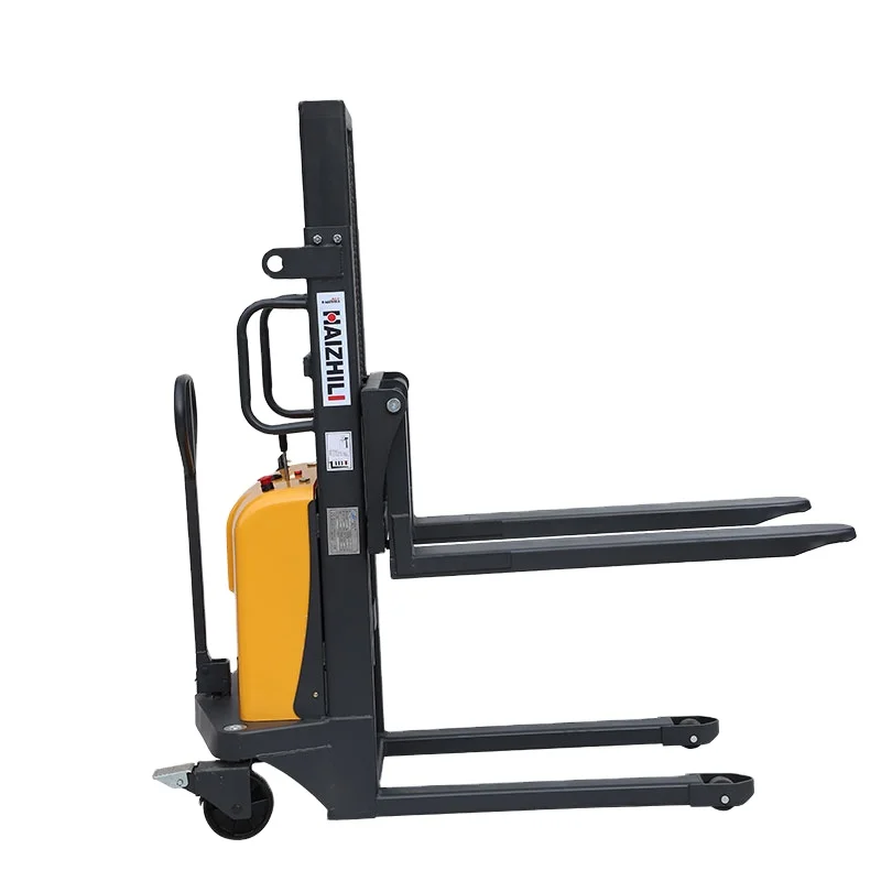 1.5T 1.6m 3.5m Semi Fully Electric Pallet Truck Self Loading Stacker Automatic Vertical Rotary Pallet Lifter Forklift