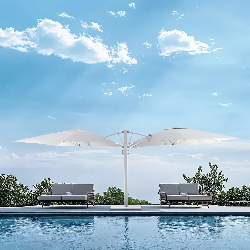 Double Head Cantilever Patio Sun Pool Aluminum Umbrella Parasol Outdoor Umbrella for Garden