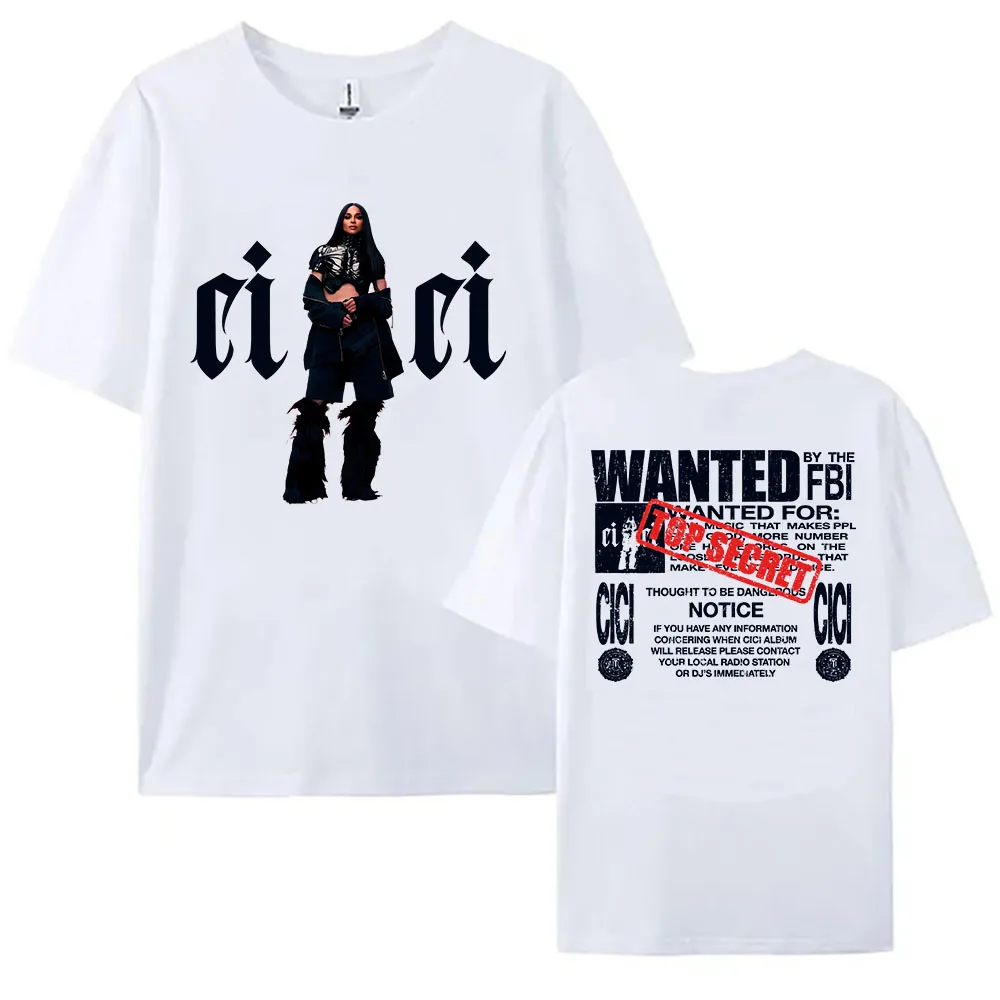 

Женская хлопковая футболка Ciara CiCi "WANTED" футболка с коротким рукавом, хлопковые модные футболки, женская и мужская одежда, повседневная уличная одежда унисекс