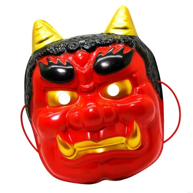 2025 새로운 친화적 인 재사용 가능한 일본 오니 마스크 편안한 역할 놀이 마스크 여성과 소녀를위한 PVC 의상 액세서리