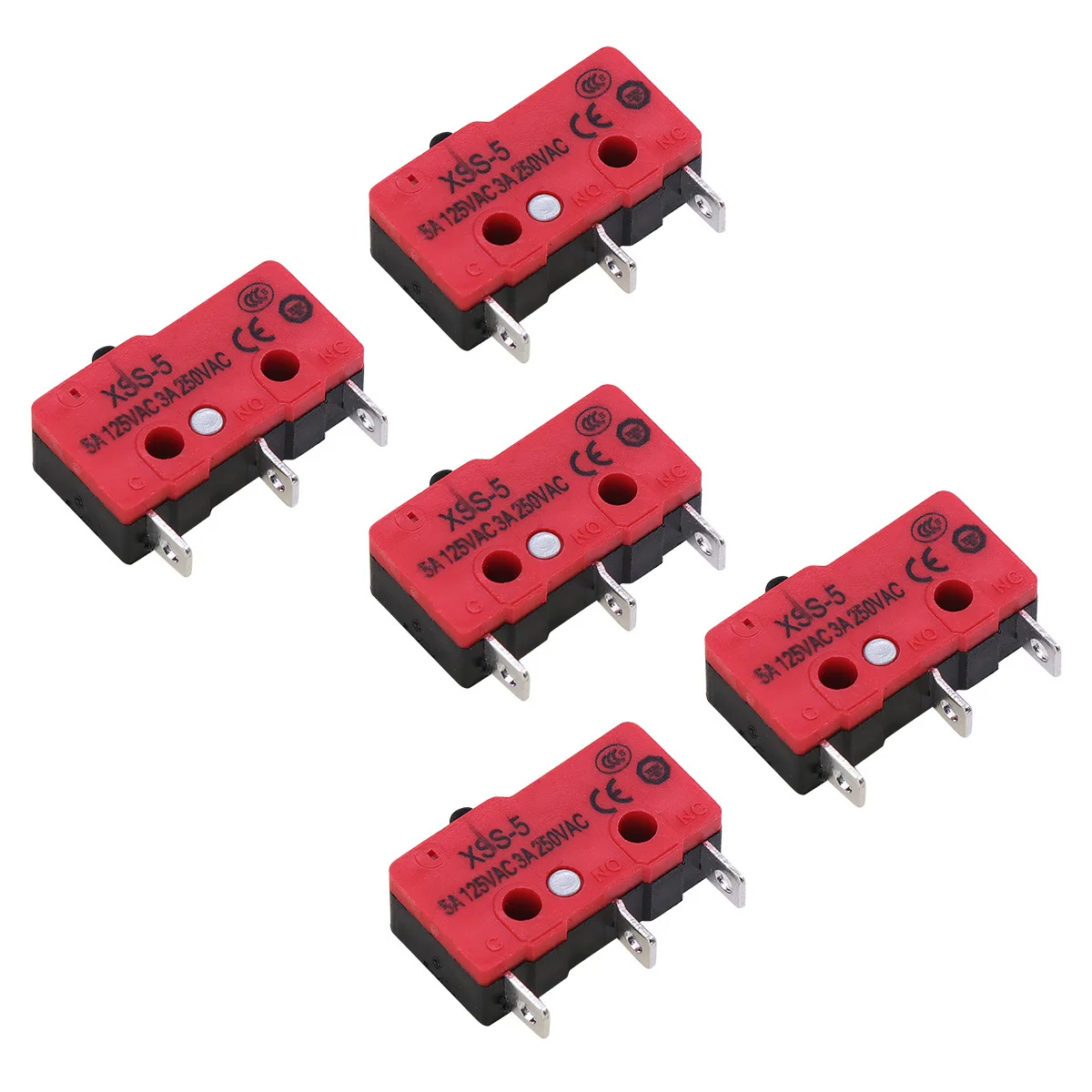 

5Pcs Roller Lever Micro Switch Xss-5 250vac 3a Miniature Snap Action Limit Switch for Communication Electronics Tools