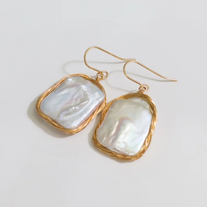 

SGARIT классические ювелирные изделия из жемчуга, женские серьги из 14-каратного золота с натуральной геометрией, серьги-капли с жемчугом в стиле барокко Авроры