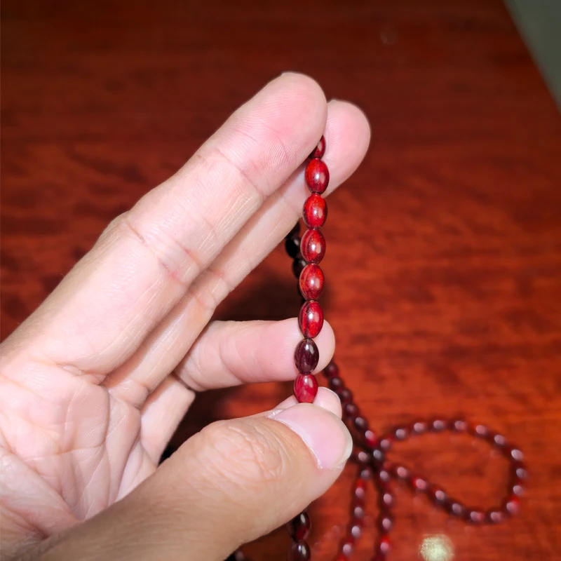 Indian Sandalwood Rosewood Rice 5mmx7mm Wooden Necklace Bracelet 108 Wooden Bead Bracelet Necklace Bracelet Yoga Zen
